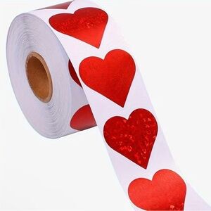 Red Heart Stickers Roll New